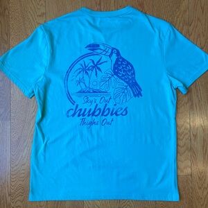 CHUBBIES S MEN’S S/S THE SOTO LIGHT GREEN T-SHIRT SKY’S OUT THIGHS OUT